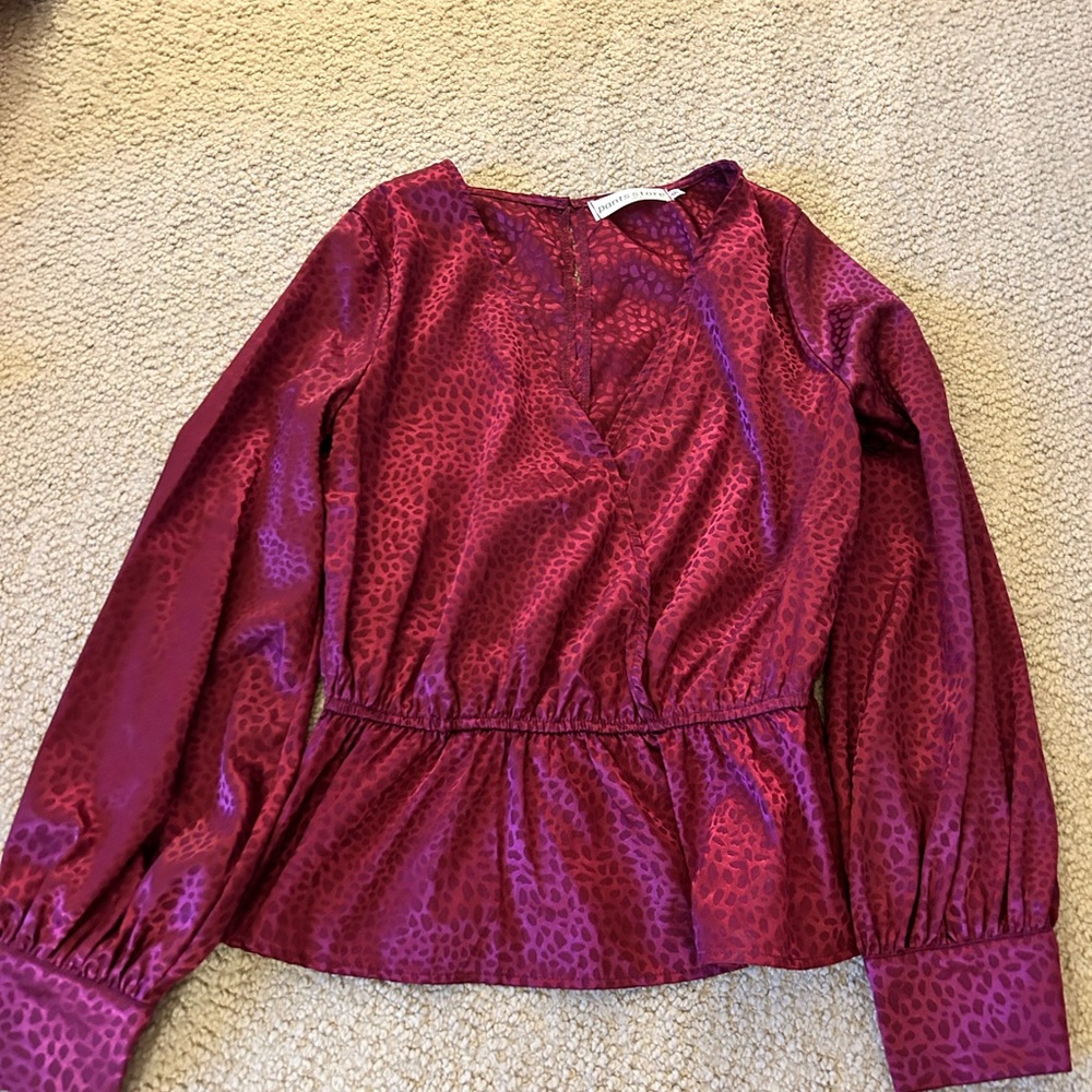 Pants Store Purple/Maroon Patterned Long Sleeve W… - image 1